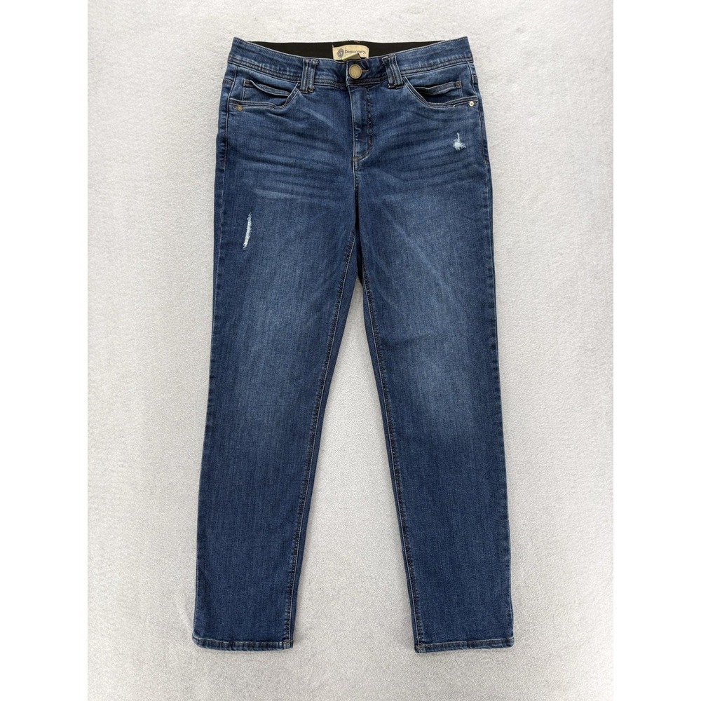 Democracy Absolution Mid Rise Straight Leg Jeans Womens 12 Blue Med Wash Stretch